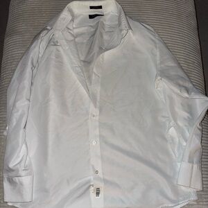 joseph & feiss white dress shirt Joseph Feiss Mens 14-14.5 32/33 Fitted White Dress Shirt Button Up Long  Sleeve